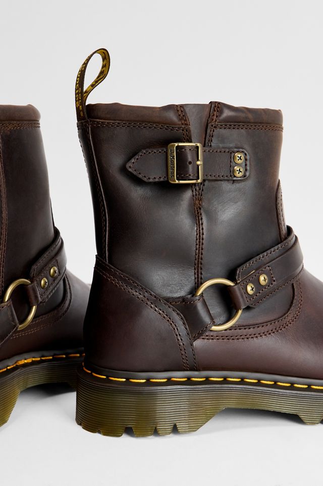 Dr. Martens Brown Anistone Harness Crazy Horse Biker Boots #2