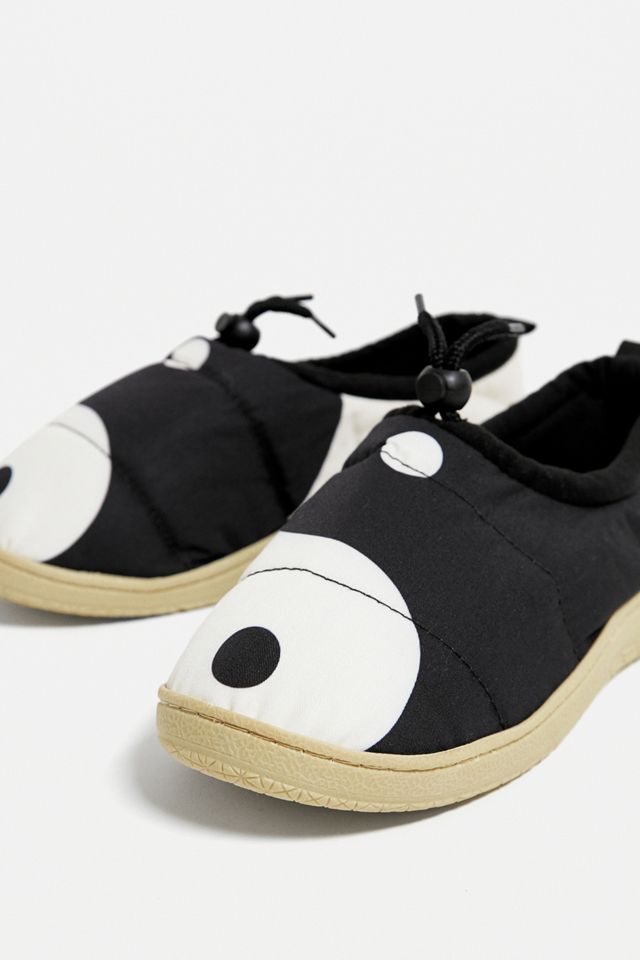 UO Black & White Canvas Hardsole Slippers Urban Outfitters UK
