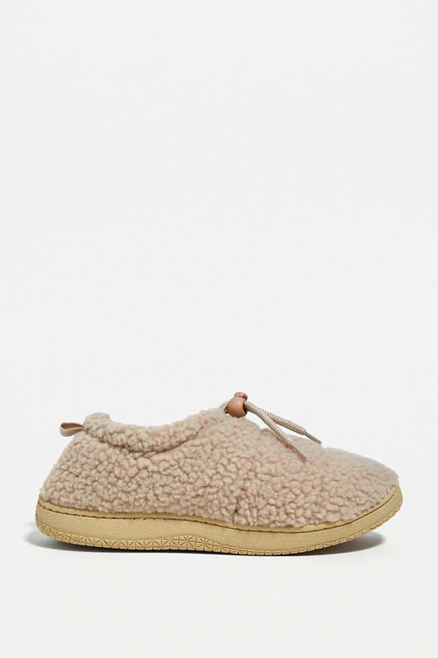 UO Ecru Sherpa Hardsole Slippers #1