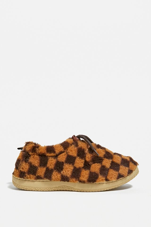 Urban Outfitters Brown Checkerboard Hardsole Slippers #1