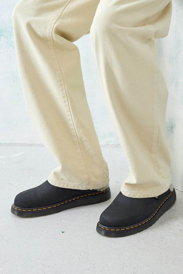 Dr. Martens Mules in Pelle Nera Jorge II con Fodera in Pelliccia Sintetica #1