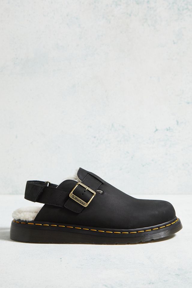 Dr. Martens Mules in Pelle Nera Jorge II con Fodera in Pelliccia Sintetica #2