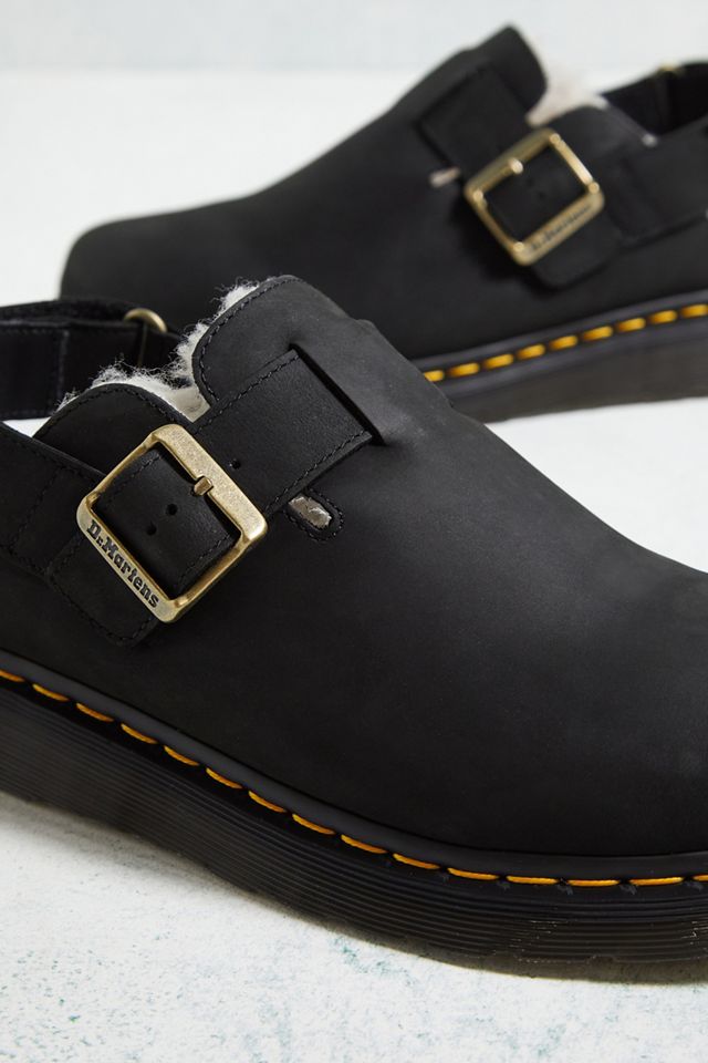 Dr. Martens Mules in Pelle Nera Jorge II con Fodera in Pelliccia Sintetica #3