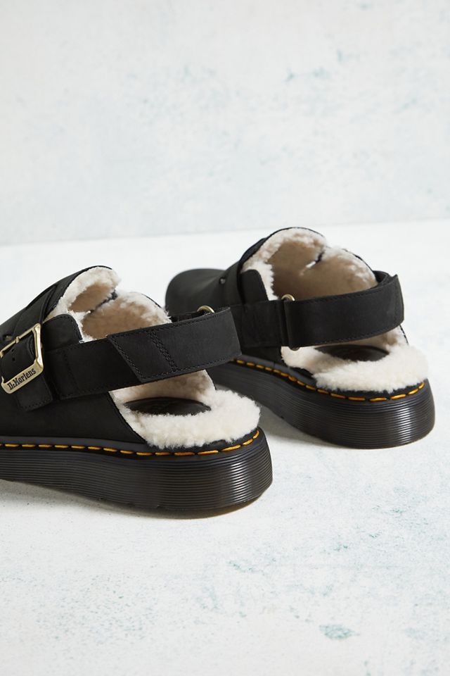 Dr. Martens Mules in Pelle Nera Jorge II con Fodera in Pelliccia Sintetica #4