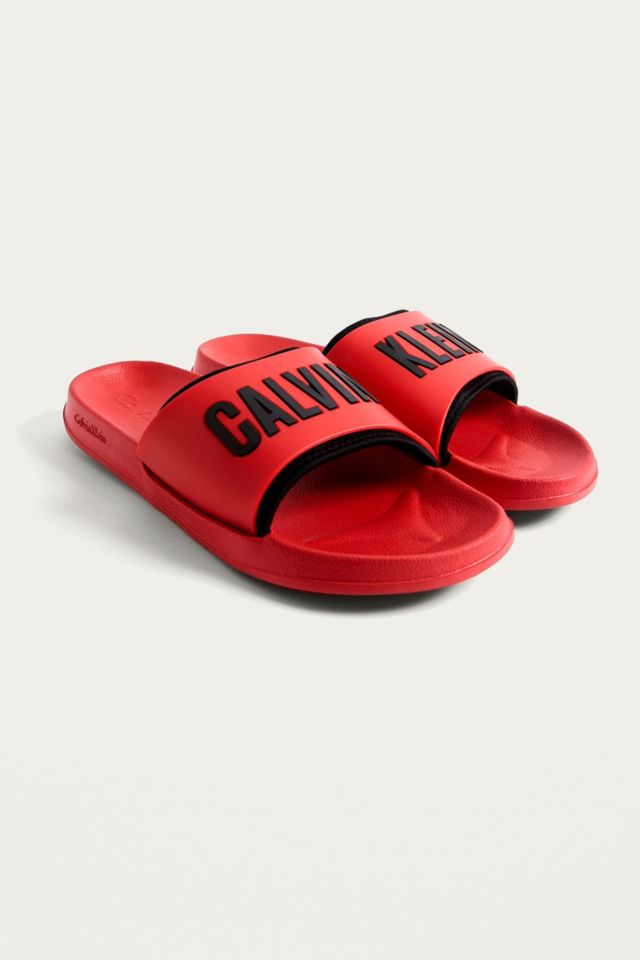 Calvin Klein Red Logo Pool Sliders