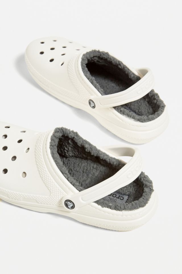 White fuzzy hot sale crocs women's