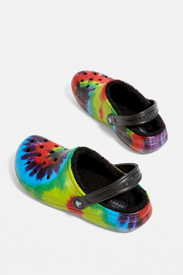 Crocs Black Tie-Dye Classic Lined Clogs #3