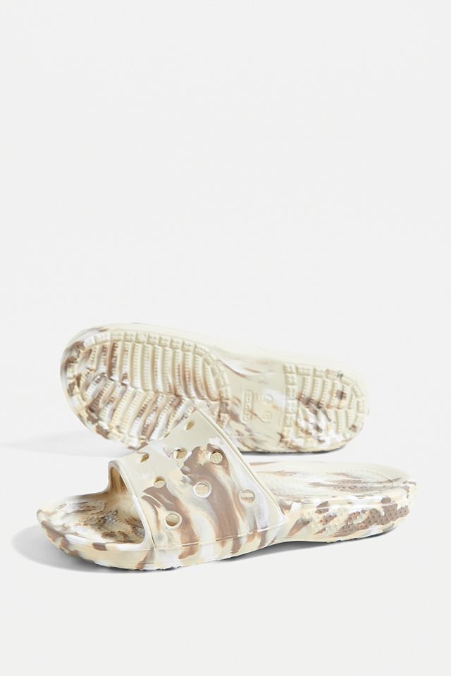Crocs Bone Marble Classic Sliders #4