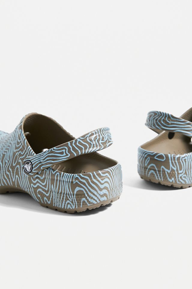 Crocs Khaki Arctic Topography Classic Clogs | Urban Outfitters UK