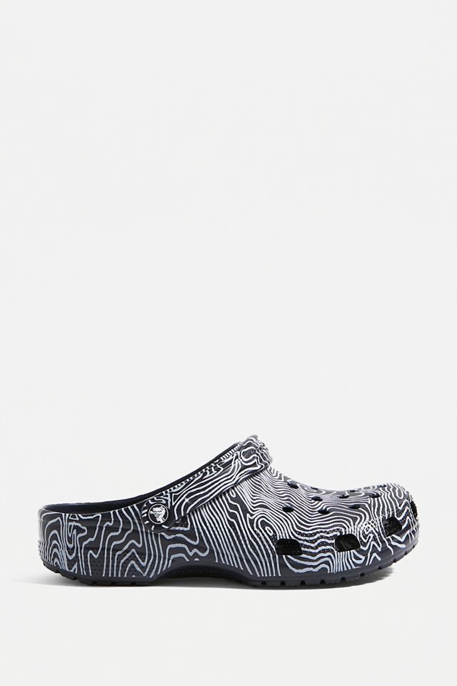 Crocs Navy Atmosphere Topograph Classic Clogs | Urban Outfitters UK