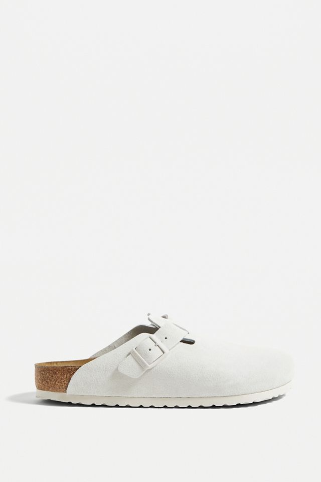Birkenstock Antique White Suede Boston Clogs  #2