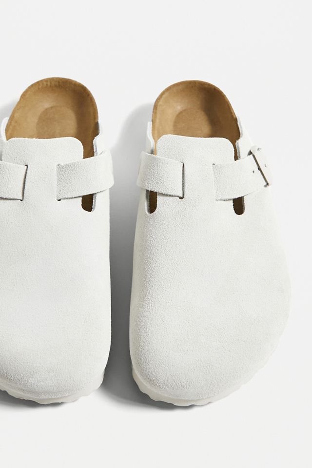 Birkenstock Antique White Suede Boston Clogs  #3