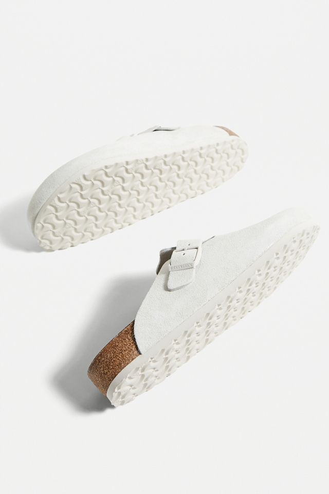 Birkenstock Antique White Suede Boston Clogs  #5
