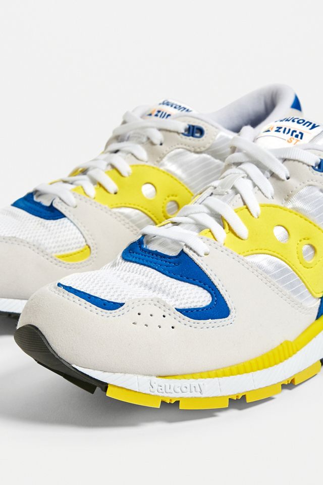 Saucony - Baskets Azura blanches, jaunes et bleues #3