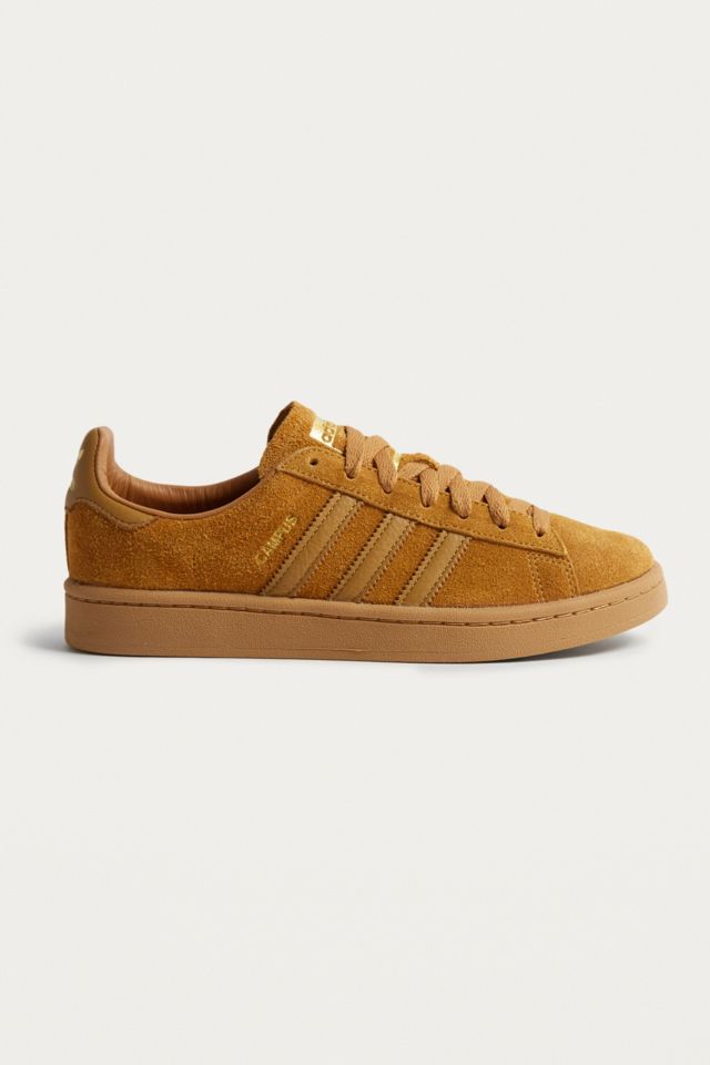 Adidas originals campus outlet tan suede trainers