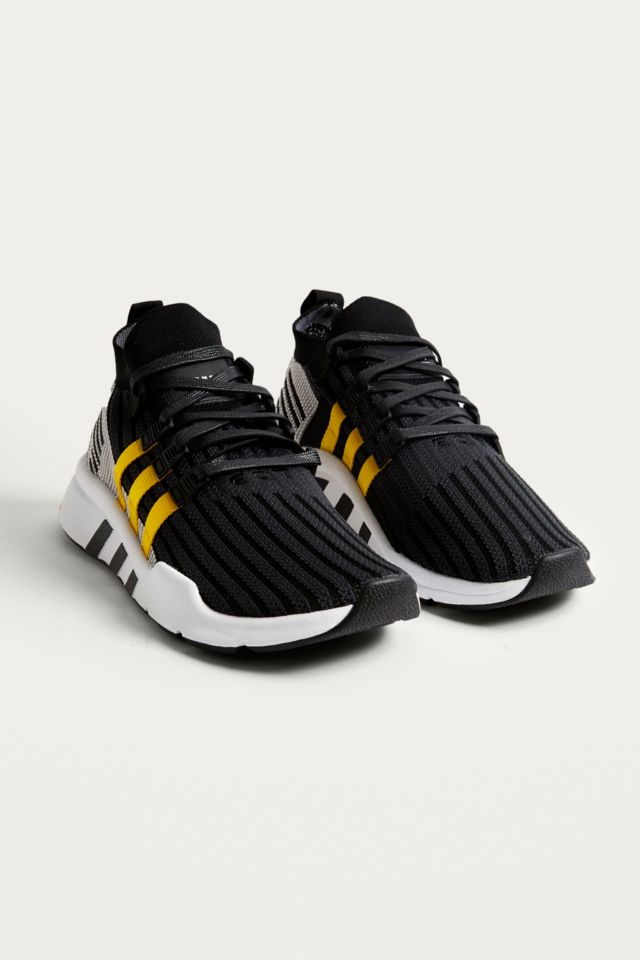 Eqt support mid outlet adv primeknit  black/yellow/white