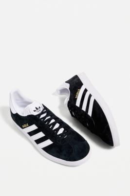 black suede gazelle trainers