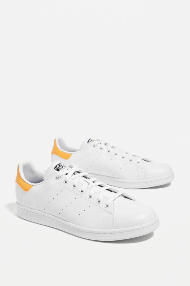 adidas White Hazy Orange Stan Smith Trainers