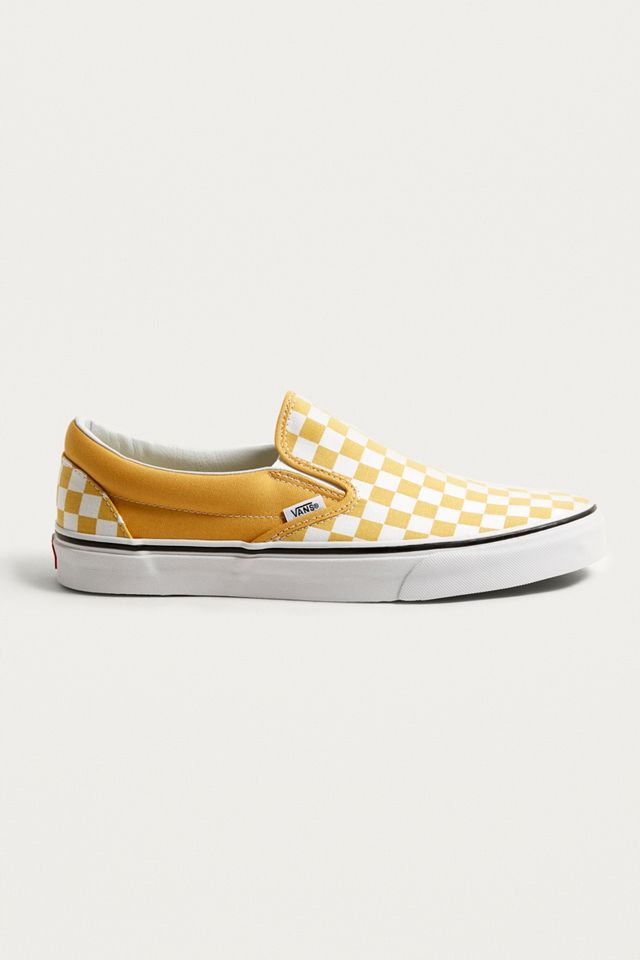 Vans Classic Yellow Checkerboard Slip-On Trainers