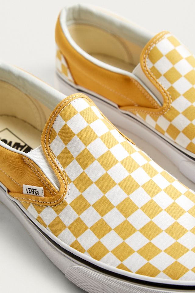 Vans Classic Yellow Checkerboard Slip-On Trainers #2