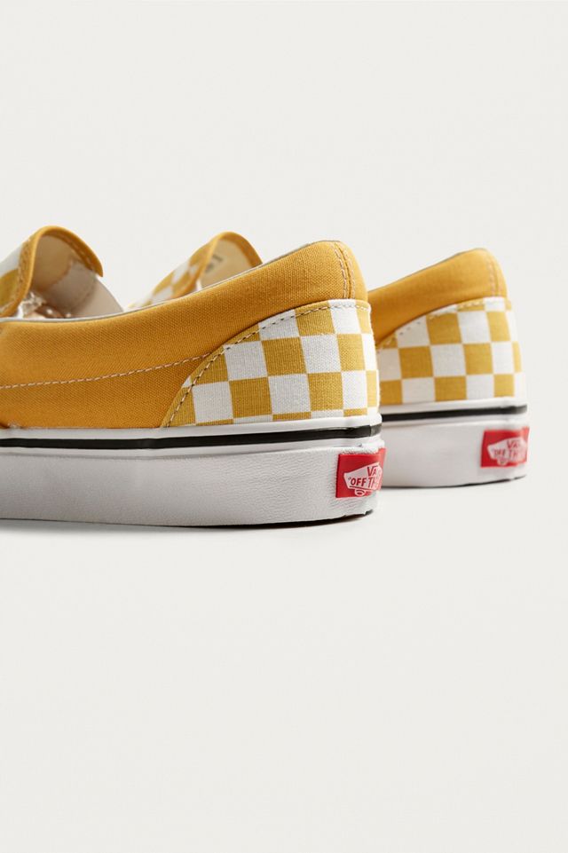 Vans Classic Yellow Checkerboard Slip-On Trainers #3