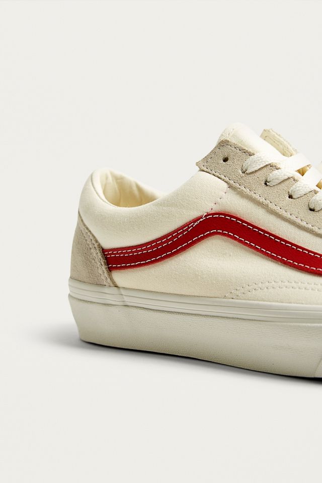 Vans Old Skool White and Red Trainers #2