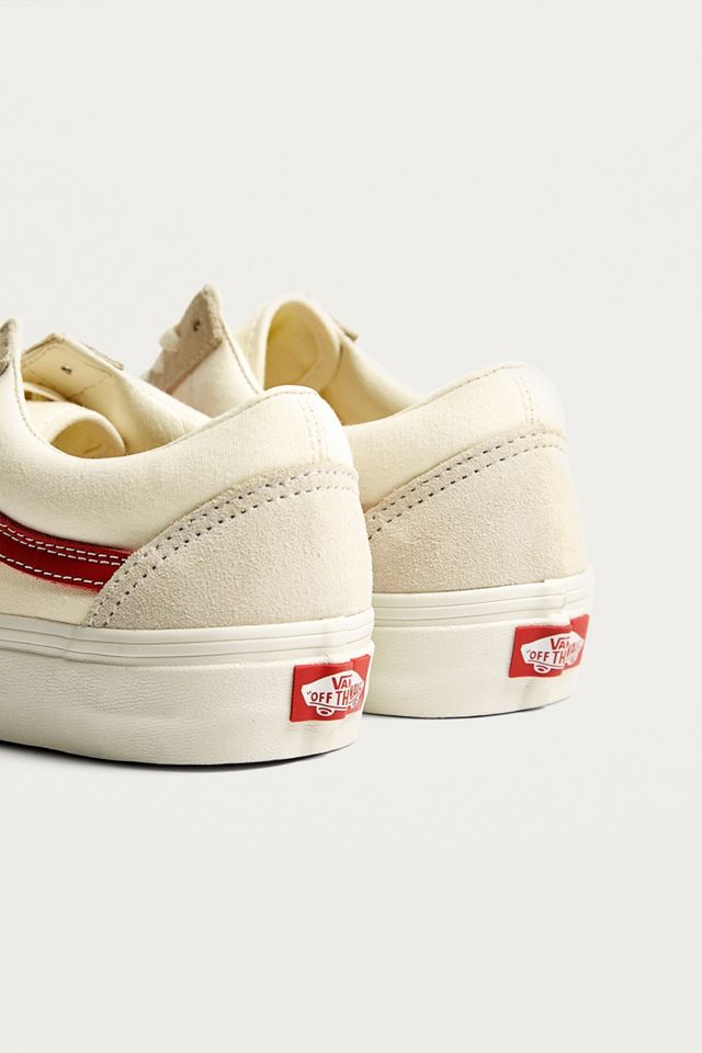 Vans Old Skool White and Red Trainers #3