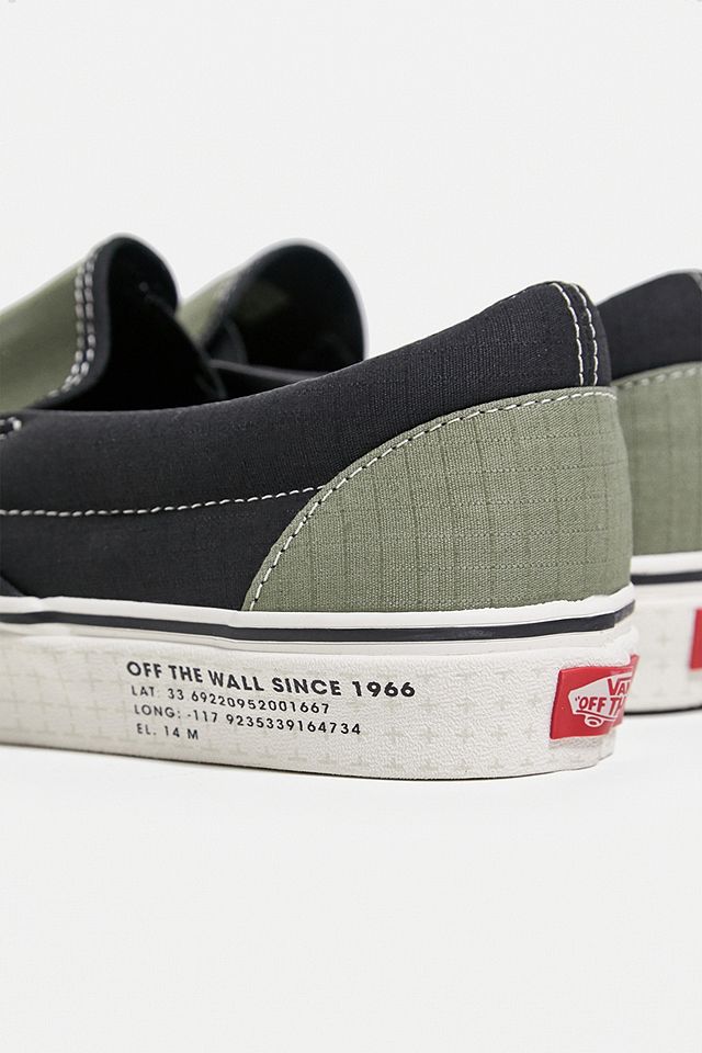 Vans 66 Supply Green & Black Classic Slip-On Shoes