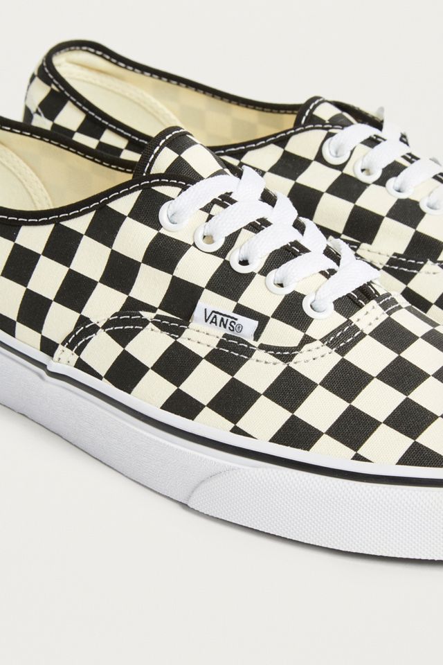 Vans Authentic Entrenadores de Bloques de Goma Blanco y Negro #2