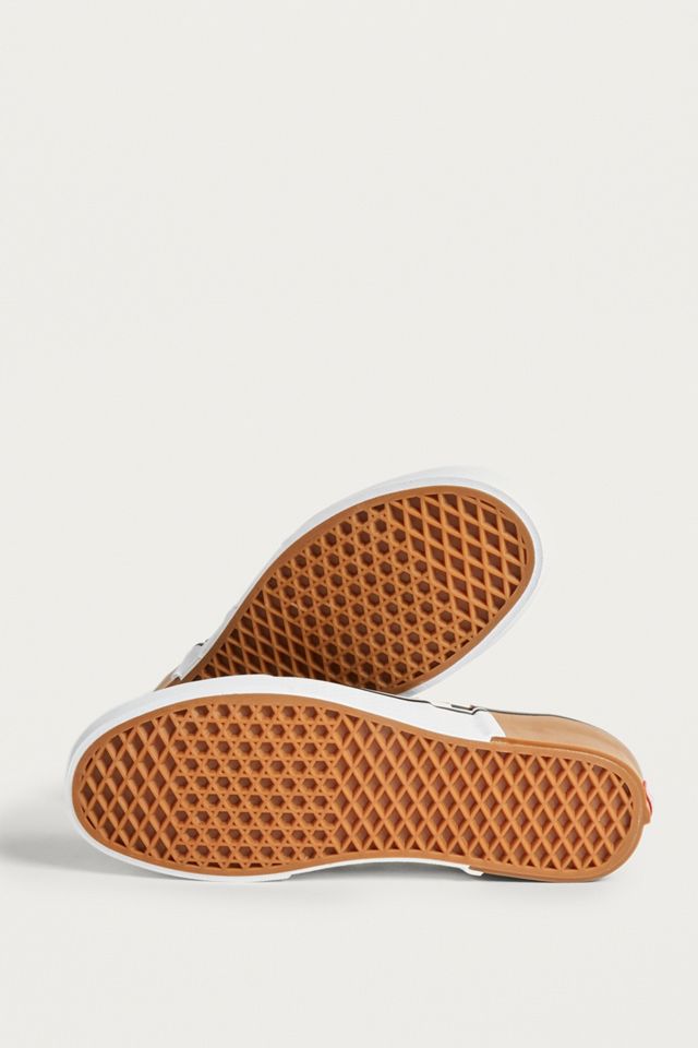 Vans Authentic Entrenadores de Bloques de Goma Blanco y Negro #4
