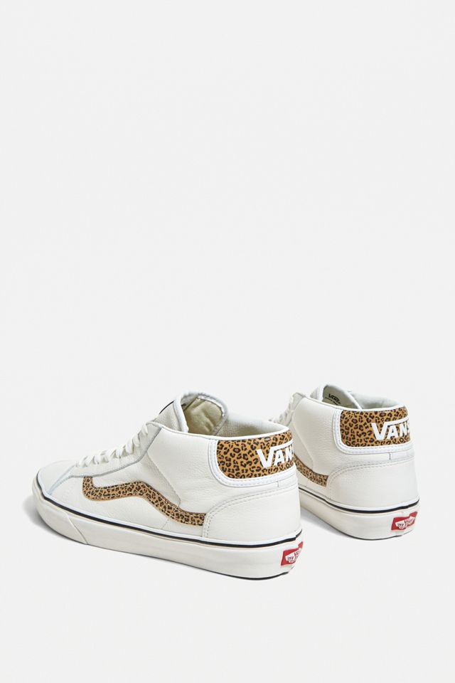 Vans - Baskets Mid Skool blanches, imprimé léopard #3
