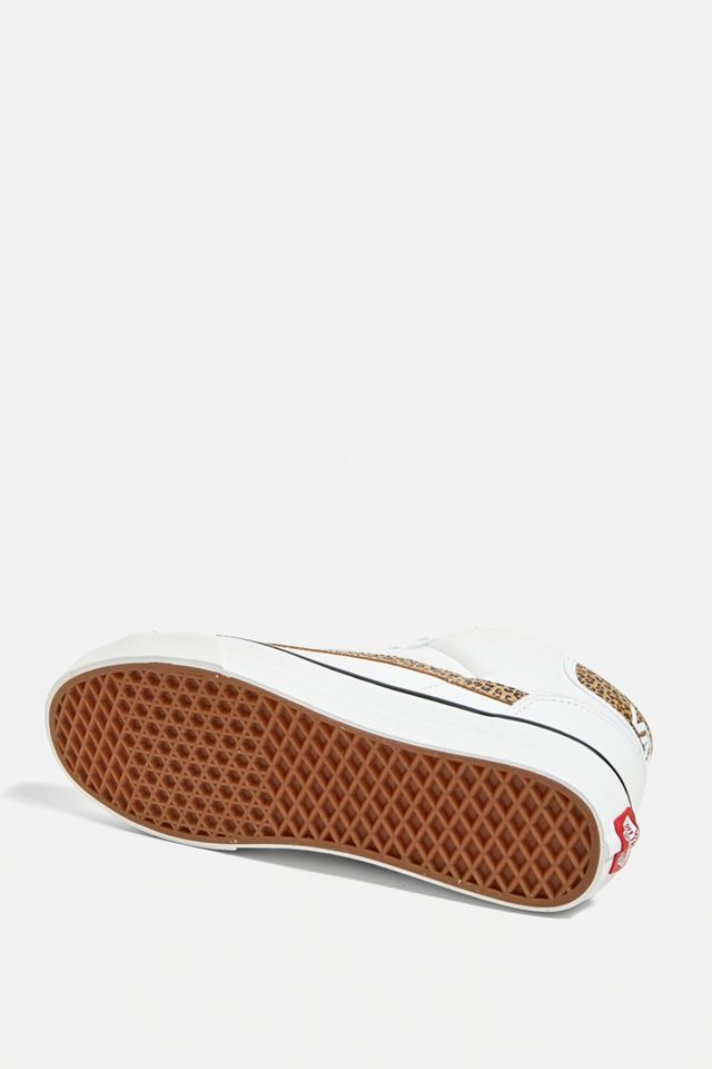 Vans - Baskets Mid Skool blanches, imprimé léopard #5
