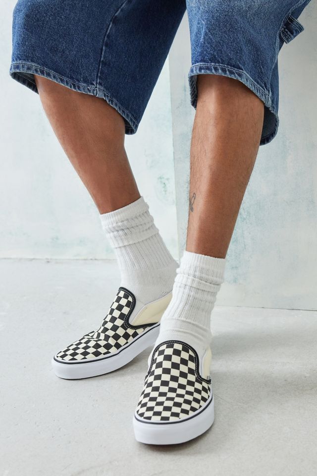 Vans checkerboard slip outlet on on feet