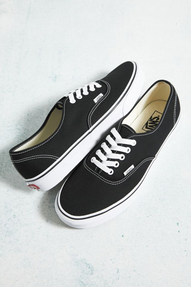 Vans authentic black canvas best sale skate shoes