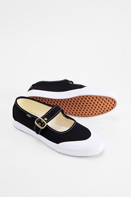 Chaussures Mary Jane noires et blanches Vans