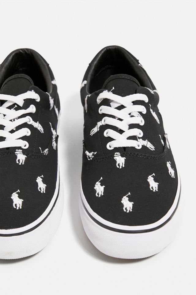 Polo Ralph Lauren Black & White Thorton Logo Trainers #2