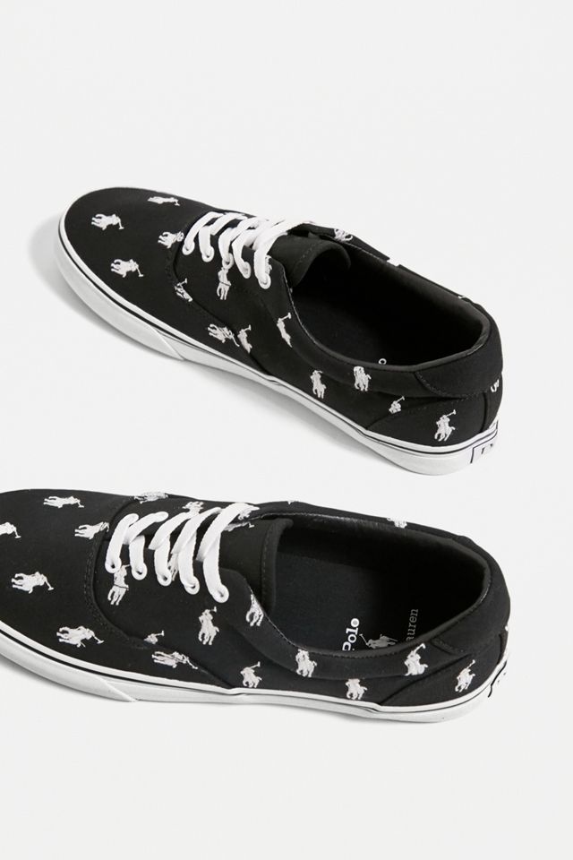 Polo Ralph Lauren Black & White Thorton Logo Trainers #3