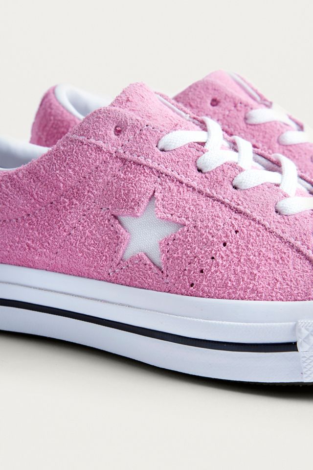Pink Converse Pastel Suede Converse One Star Pink Suede Trainers
