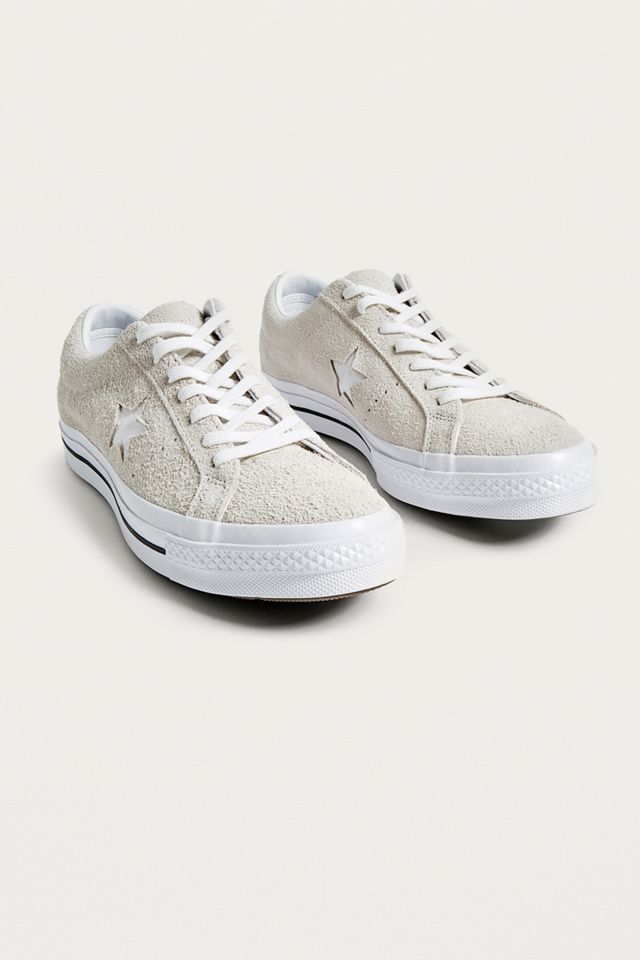 Converse One Star White Suede Trainers #1