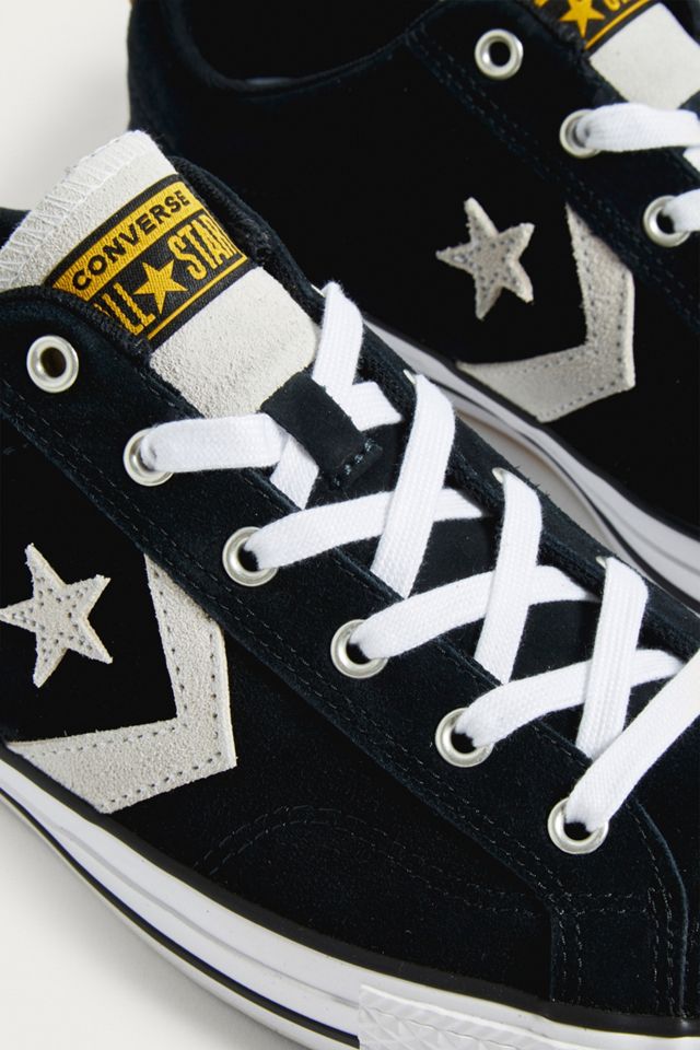 Converse One Star Black and Gold Suede Trainers #2