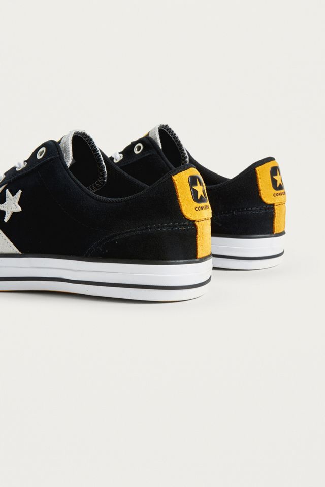 Converse One Star Black and Gold Suede Trainers #3