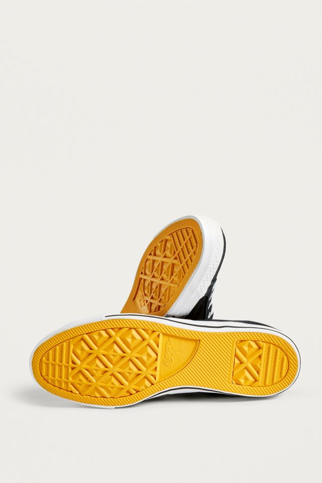 Converse One Star Black and Gold Suede Trainers #4