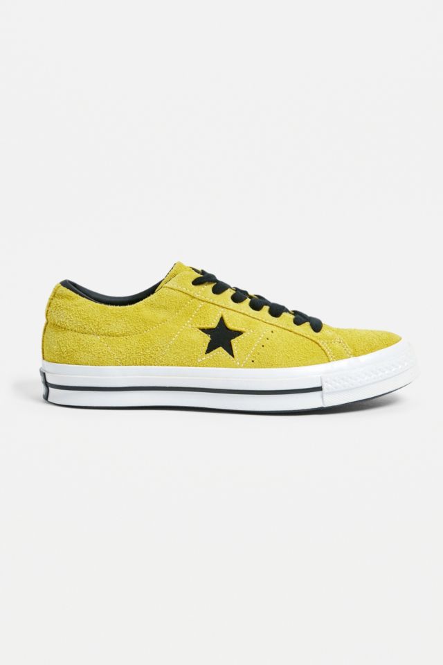 Converse One Star Citron and Black Suede Trainers | Urban Outfitters UK