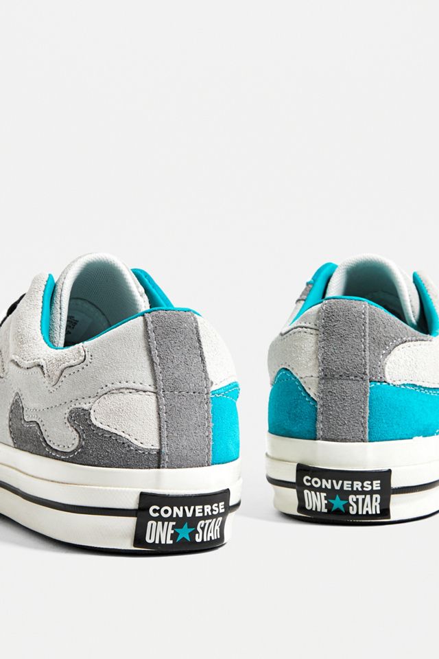 Converse One Star White and Green Suede Trainers #4
