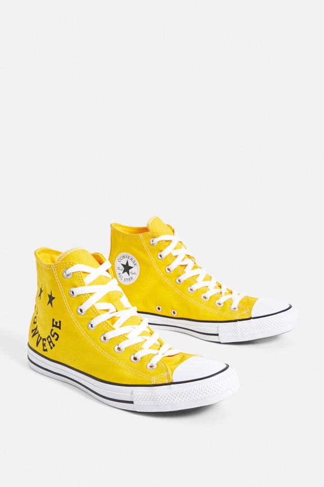 Converse - Baskets montantes smiley Chuck Taylor All Star jaunes #1