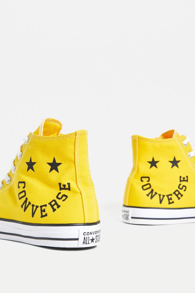 Converse - Baskets montantes smiley Chuck Taylor All Star jaunes #3