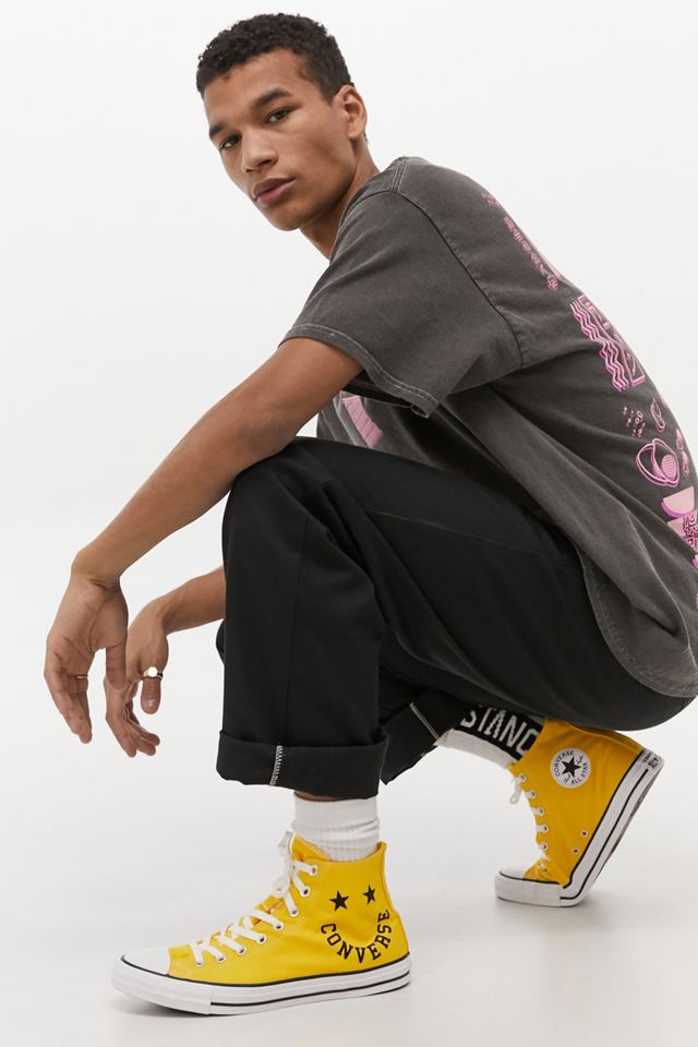 Converse - Baskets montantes smiley Chuck Taylor All Star jaunes #6