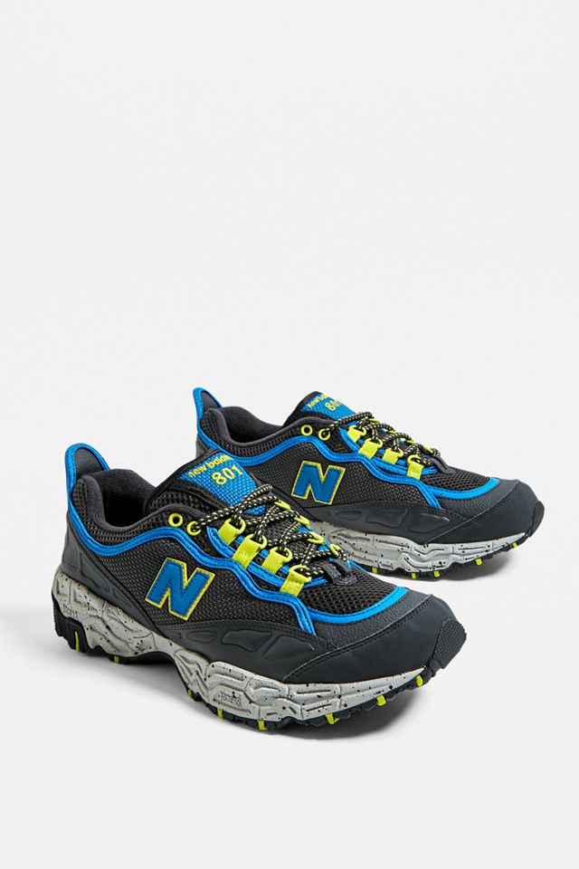 New Balance 801 Black and Blue Trail Trainers #2
