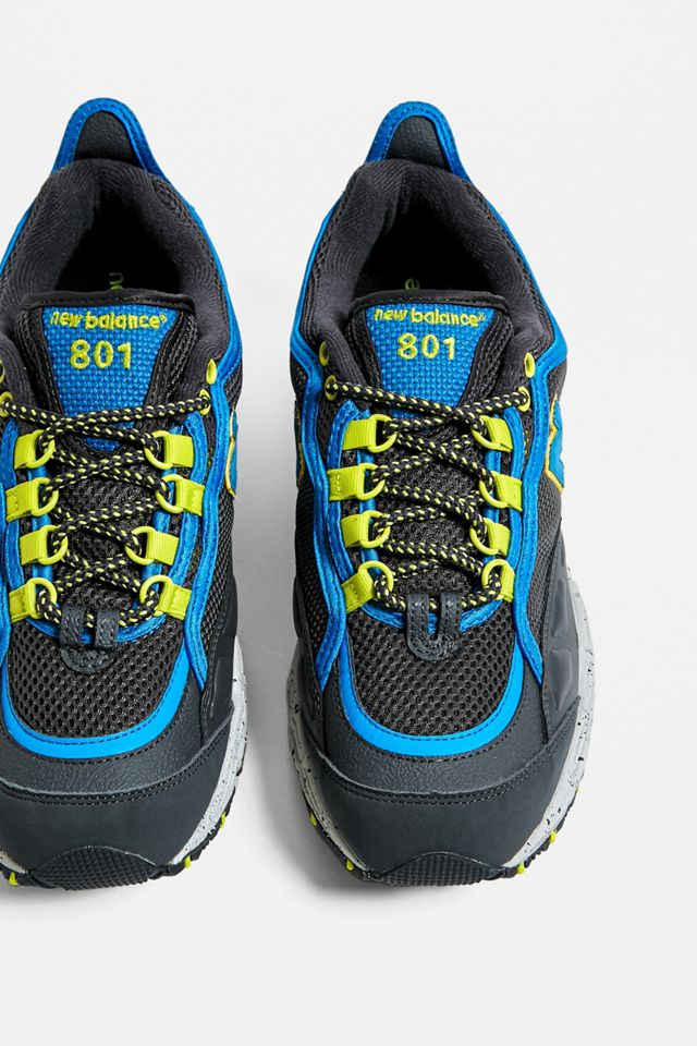 New Balance 801 Black and Blue Trail Trainers #3