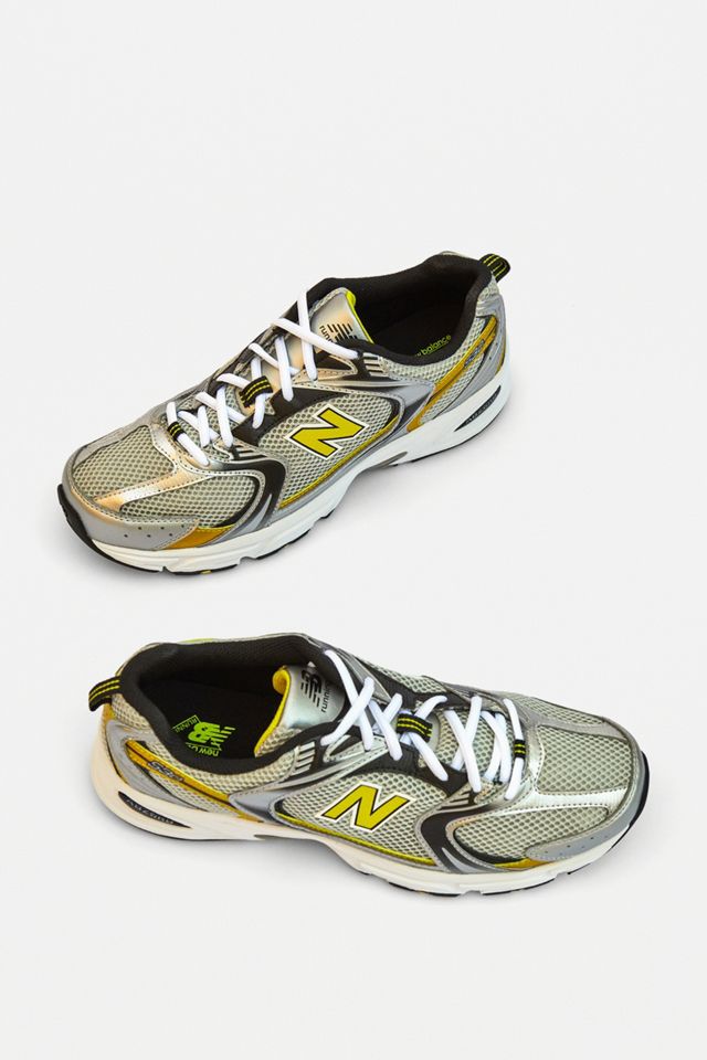 New Balance MR350 Silver and Yellow Trainers #2